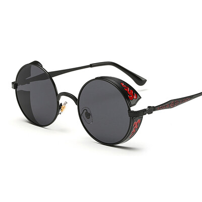 

FEIDU Fashion Steampunk Goggles Sunglasses Women Men Brand Designer Retro Side Visor Round Sun Glasses Women Gafas Oculos De Sol