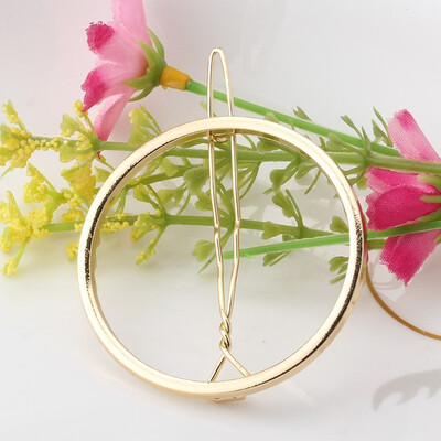 

Fashion Woman Hair Accessories Triangle Hair Clip Pin Metal Geometric Alloy Hairband Moon Circle Hairgrip Barrette Girls Holder