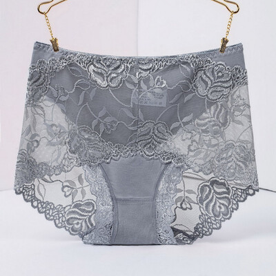 

3pcs Womens Lace Briefs Panties Triangularpant Ladies Laceless Underpants Mid-waist Comfortable Modal Panties