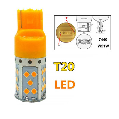 

Auto modified LED steering light bulb 1156 decoded anti-stroboscopic turn light PY21W WY21W T20 yellow