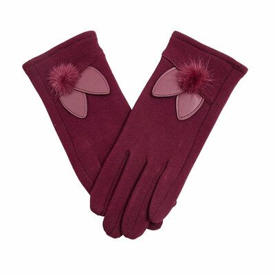 

Faux fur winter ladies gloves furry lining warm outdoor riding anti-freeze city needs gloves hair ball decoration discount