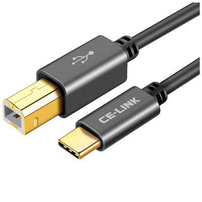

CE-LINK Type-C to USB20 square port printer conversion line for Apple Huawei millet notebook black 3 m 4374