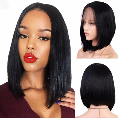 

9A Full Lace Human Hair Wigs for Women Bob Straight Brazilian Virgin Hair Wigs Pru-Pluck 130 Density Short Bob Wigs10-16 inches