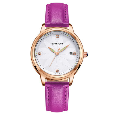 

SANDA luxury Jewelry fashion women leather strap wrist watch diamond watches womens watches