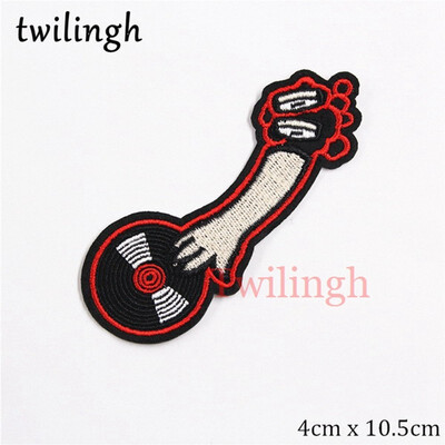 

twilingh 1pc Musical Instrument Rock&Roll Iron On Embroidered Clothes Patches For Clothing