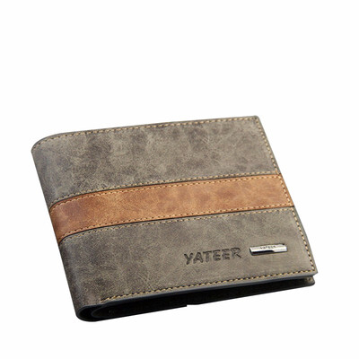 

European New Men Wallet Short Contrast Color Purse