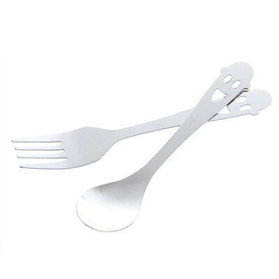 

UpperX Smiling Smile Face Spoon Fork Set Kitchenware Tableware
