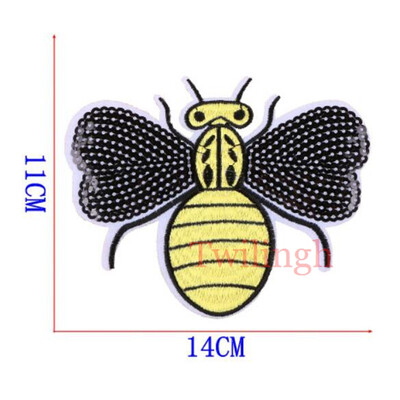 

twilingh Patches Sewing Iron-On Accessories Big Fruit Embroidered Sequined Patches For Clothing