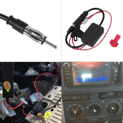 

Black 12V ANT-208 Car Automobile FM Antenna Radio Signal Booster Amplifier Amp