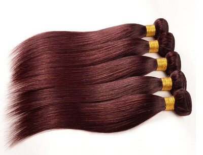 

Remeehi 8A 1Bundle/100g Straight Hair Color33# Dark Auburn Color Brazilian Human Hair Weft Extensions Weave