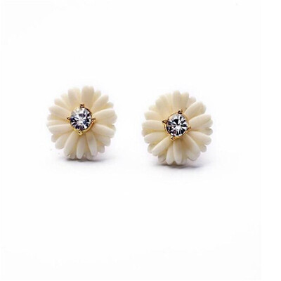 

Aiyaya Galsang Flower High Quality Cubic Zircon Round Plastic Stud Earrings