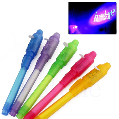 

Cntomlv hot sale 4pcs Magic 2 In 1 UV Black Light Creative Stationery Combo Fashion Invisible Ink Pen