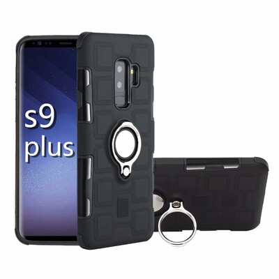 

SHS Phone Case For Samsung Galaxy S9S9 PlusJ5 2017 USJ7 2017 US Luxury Armor Ring Bracket Silicon TPU Lattice texture