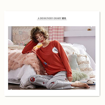 

Autumn&winter womens cotton casual comfortable long-sleeved trousers pajamas home service breathable&comfortable sleep Sp