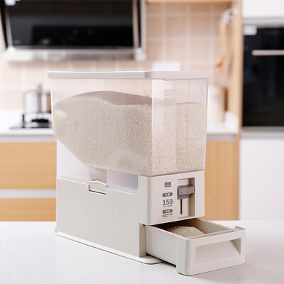 

FaSoLa sealed plastic transparent rice storage box household rice barrel 12kg insect-proof moisture-proof automatic metering rice box
