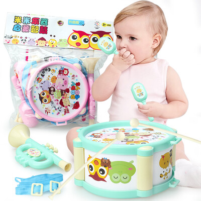 

Aozhijia AoZhiJia baby pat drum horns hand drums drums musical instrument set baby early education puzzle music enlightenment childrens toys blue