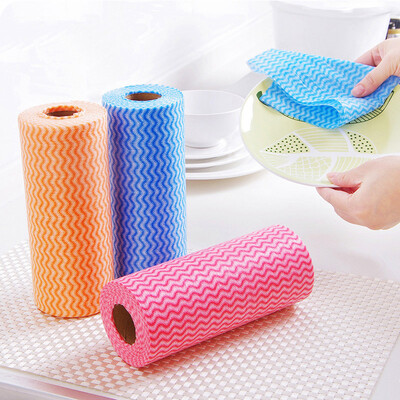 

Xin Yan kitchen environmentally friendly non-woven disposable rag 50 pieces free cutting multi-purpose cleaning cloth dish cloth 3 volume mixed color