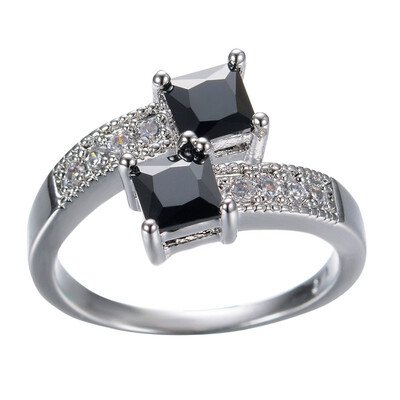 

Aiyaya Fashion Jewelry 10kt Black Sapphire White Gold Filled Rings Size678910 Band Rings For Womens