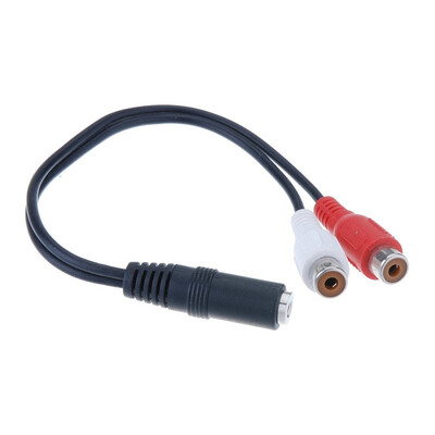 

35mm FEMALE Stereo Audio Plug to 2 RCA FEMALE Y splitter cable