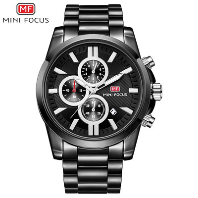 

MINI FOCUS Fashion Stainless Steel Strap Sport Men Quartz Watch MF0134G