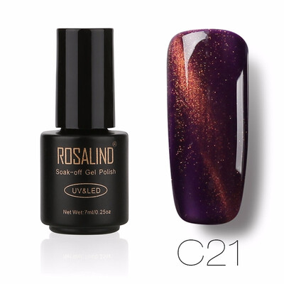 

ROSALIND Gel 1S 7ML Black Bottle 3D Cat Eyes Magnet Nail Gel Polish Effect C01-30 UV LED With Powder Glitter Nail Art