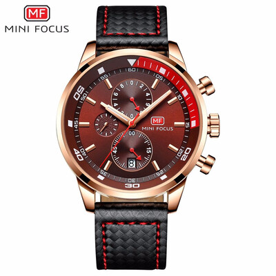 

MINI FOCUS Fashion Sports Leather Strap Men Watch MF0017G