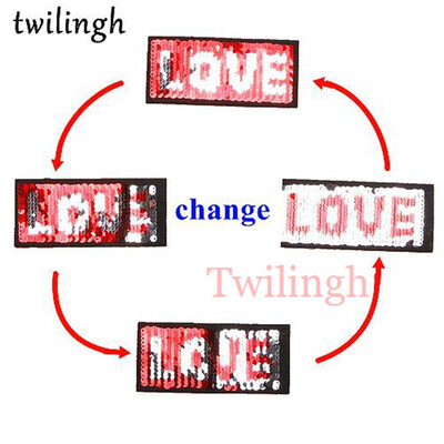 

twilingh Patches 1pc Reversible Change Sequins Patches Fruit Pineapple DIY Sew On Patches For Clothes Applique Decoration