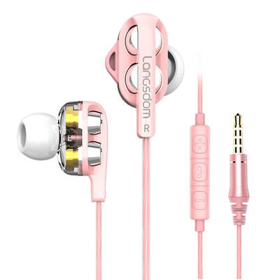 

Langsdom D4C 35mm In Ear Headphones Dual Driver Earphone with Mic Gaming Headset Stereo Hifi Earbuds Earphones for Huawei Xiaomi