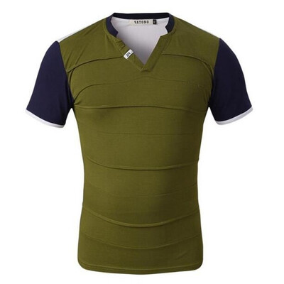 

Zogaa New Mens T-Shirt Slim V-neck
