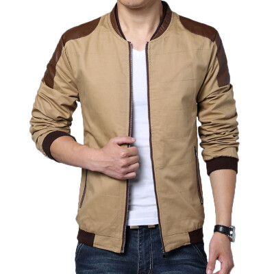 

Zogaa New Men's Jacket Leather Splice