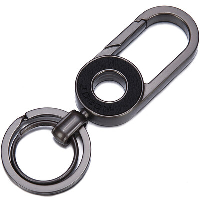 

Jingdong supermarket] JOBON Zhongbang key chain ring car key chain chain fiber leather mother ring spring waist hanging ZB-8717B black nickel