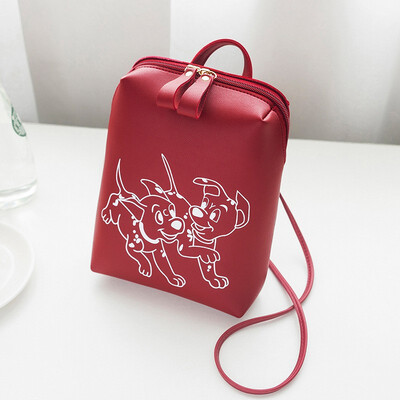 

2018 New Handheld Pu Leather Small Double Shoulder Bag Woman Bag Mobile Phone Change Gift Single Shoulder Oblique Satchel