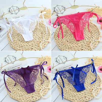 

New Sexy Lace Thong Panties Good Elastic Underwear Women Mini G-string V Back Strappy Brazilian Under pants