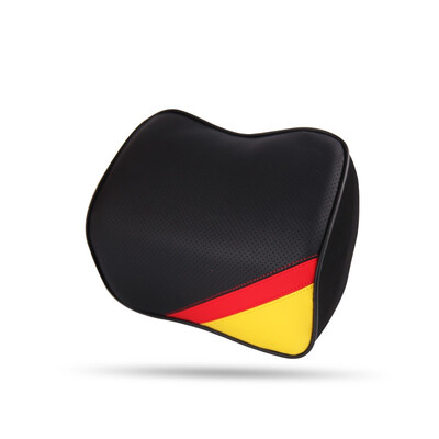 

Nine hundred WY-1822A car headrest leather head pillow car pillow cervical pillow car pillow car neck pillow seat pillow memory cotton neck pillow layer leather four seasons black