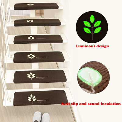 

3pcssets Stair Mat Luminous Carpet Glue Free Self-adhesive High Grade Antiskid Embroidery Door Mat