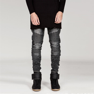 

Men Jeans Stretch Runway Slim Racer Biker Demin Jeans Hiphop Skinny Jeans Pants For Men