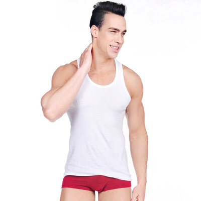 

[Jingdong supermarket] Langsha men's vest stretch solid color sports casual shirt fashion thread cotton vest white 185 / XXXL