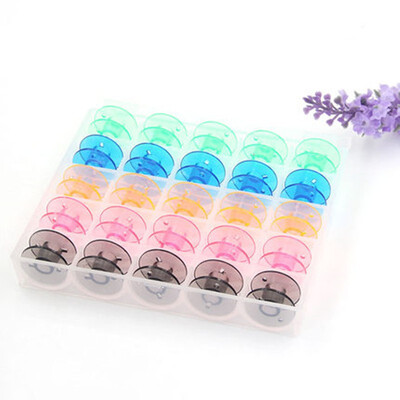 

25pcs Plastic Empty sewing bobbins Sewing Machine Spools with storage box Needlework accessories patchwork diy tools