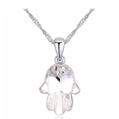 

Crystal from Swa Elements Hand Necklaces Pendants Bijoux For Women Best Gift White Gold Plated 23660