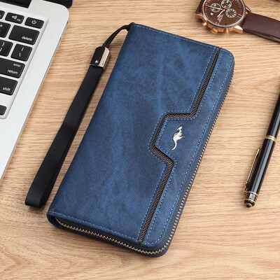 

Mens zipper wallet business leisure retro multi card handbag youth personality handbag man