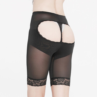 

Women's High Waist Lace Boyshorts Panties Butt Lifter Shapewear Sexy Control Trim Butt Skinny Pants Fishnet Bare Short Pants