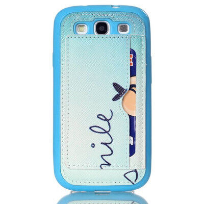 

MITI New Arrival Leather Card Slot Case For Samsung Galaxy S3 i9300 With Stand phone cases Free shipping With Tracking No
