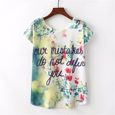 

Summer Women T Shirt lovely Harajuku Kawaii Cute Style Letter Print T-shirt