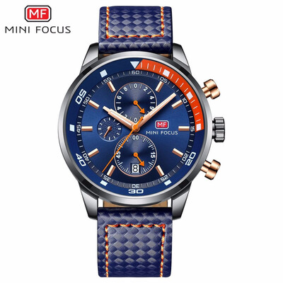 

MINI FOCUS Fashion Sports Leather Strap Men Watch MF0017G
