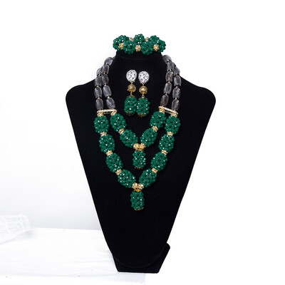 

AMYNOVA Luxury Red Wedding Jewelry Sets African Bridal Crystal Clothing Necklace And Earrings Set For Women Accessories