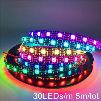 

DC5V 1m5m WS2812B 3060144 pixelsledsm Smart led pixel stripBlackWhite PCBWS2812 ICWS2812BMIP20IP65IP67