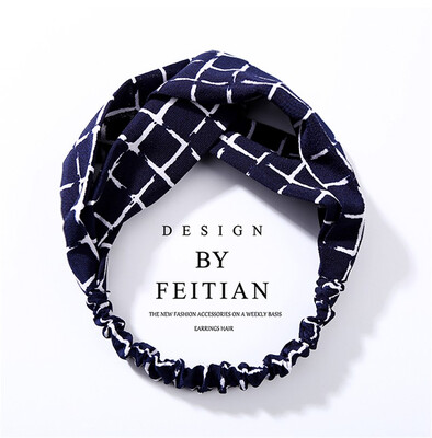 

Fashion Plaid Knot Headband Turban Elastic Hairband Head Wrap Hair Accessories for Women Girls Striped Headwear Accessories