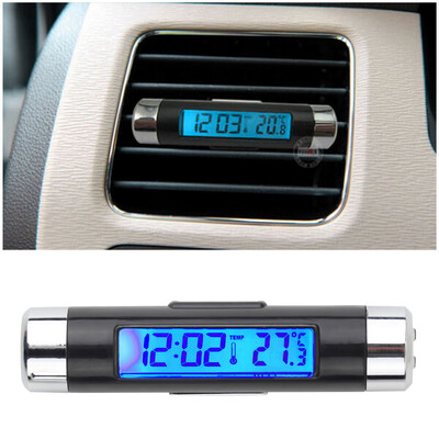

Car LCD Clip-on Digital Backlight Automotive Thermometer Clock Calendar
