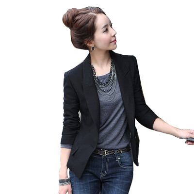 

Women Casual Business Blazer Solid Black Office Suit Lapel Silm Fit Coat Outwear
