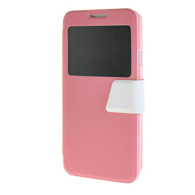 

MOONCASE Galaxy Note 3 Neo N7505 ,Window Design Leather Side Flip ЧЕХОЛ ДЛЯ Samsung Galaxy Note 3 Neo N7505 Pink White